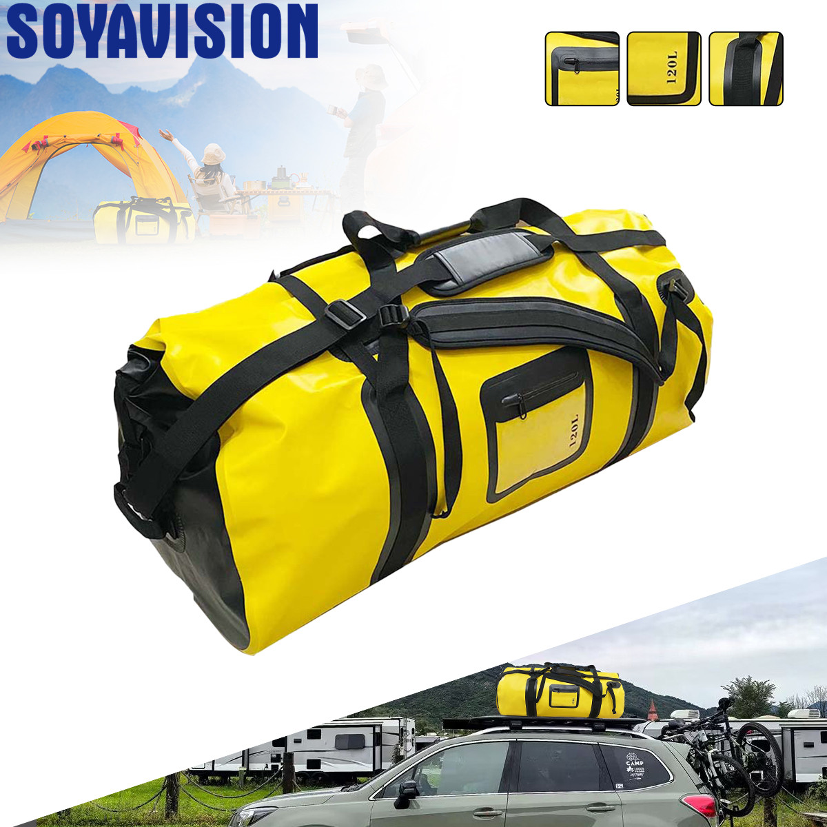 Fishing Kayak Crate - 40L/66L/120L Su Geçirmez Duffle Motosiklet Kuyruk
