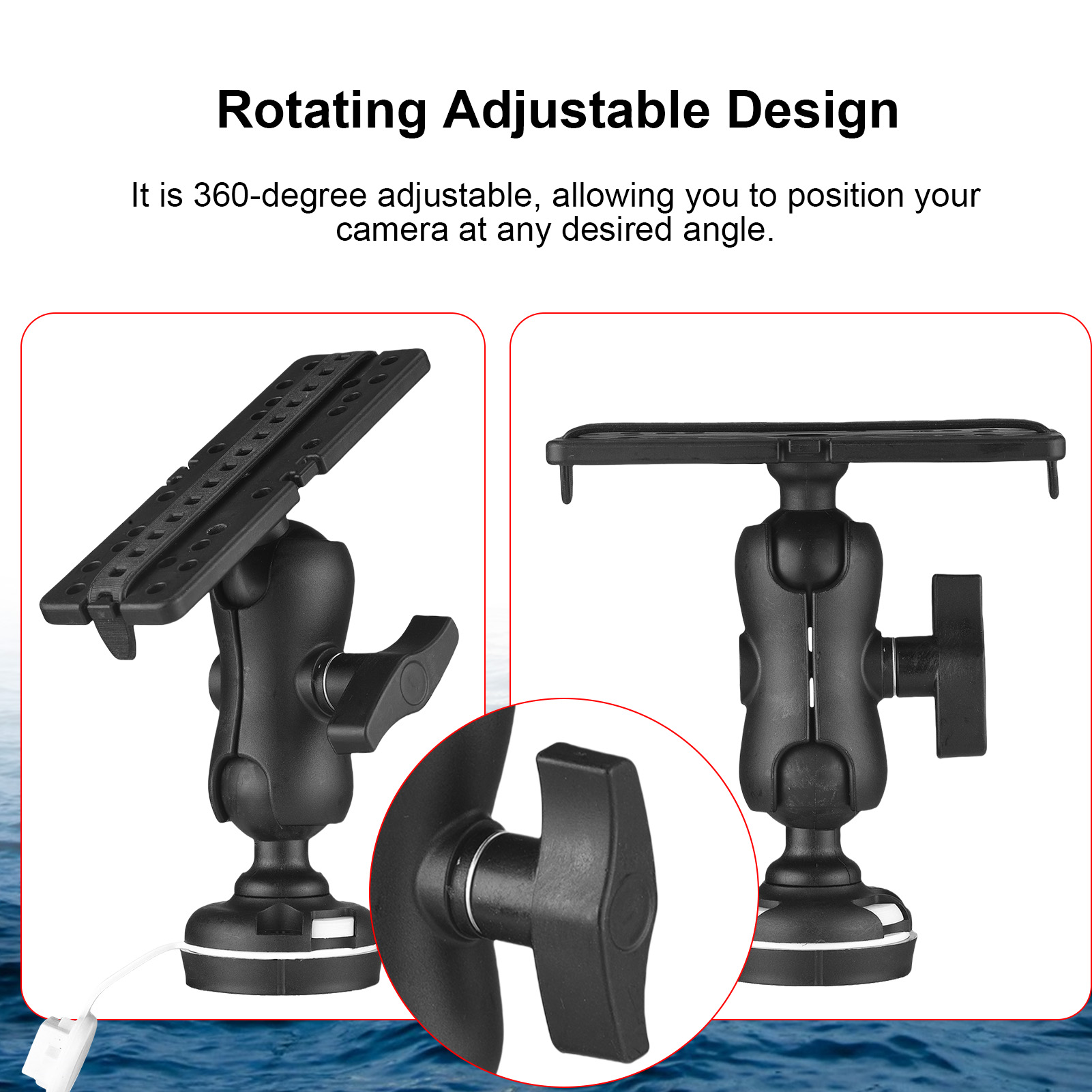 Fishing Kayak Fish Finder Mount - Dikdörtgen Tabanlı Balık Bulucu Montajı Kayık